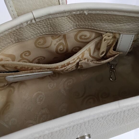 Brighton Cream & Tan Leather Shoulder Bag with Woven Accents - Picture 7 of 7